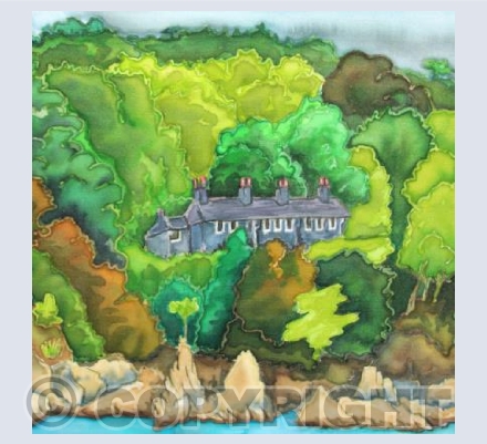 Cottages in the trees at Cawsand