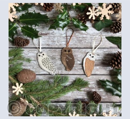 Christmas hanging owls