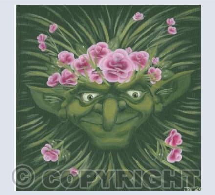 Green Man with flowers