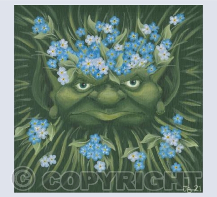 Green Man with Forget-Me-Nots