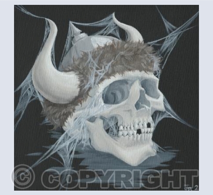 Skull with Horned Helmet