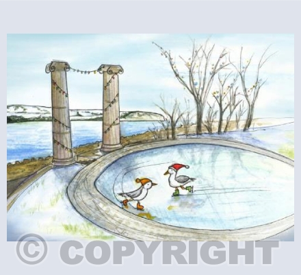 Seagulls skating card