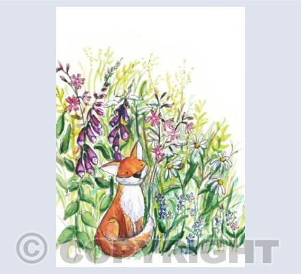 Fox among foxgloves