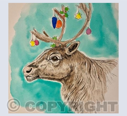 Watercolour reindeer