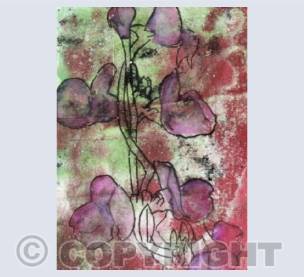 Mono Print Creeping Flowers