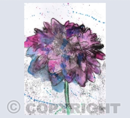 Mono Print Exploding Bloom