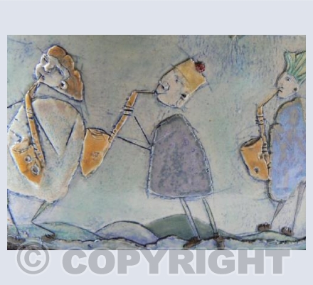 Three saxophones