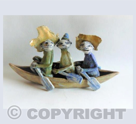 Three men in a boat