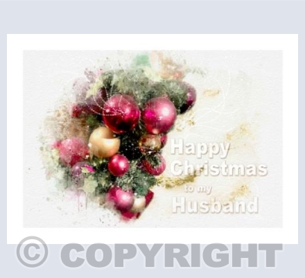 Baubles Watercolour Christmas Husband