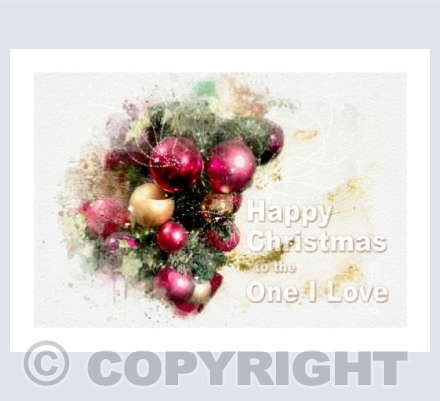 Baubles Watercolour Christmas One I love