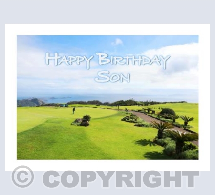 Playing golf HB Son