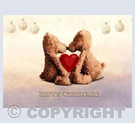 Bears Heart Christmas Card
