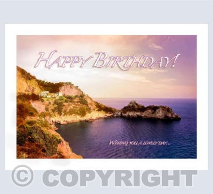 Purple Coast Birthday Card