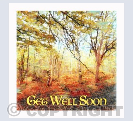Golden Woodland Get Well Soon Card