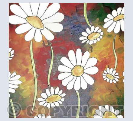 Daisies (multicolour background)