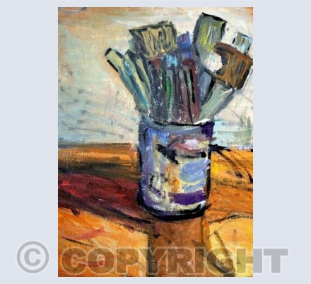 Paintbrushes in a pot 