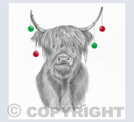 'Christmas Highland Cow'