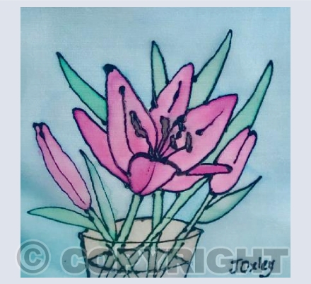 Vase of lilies