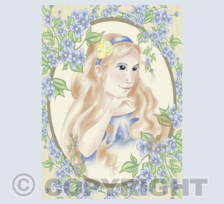 Young girl in blue 