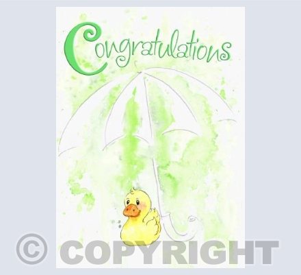 BABE007 Umbrella and duck baby mint