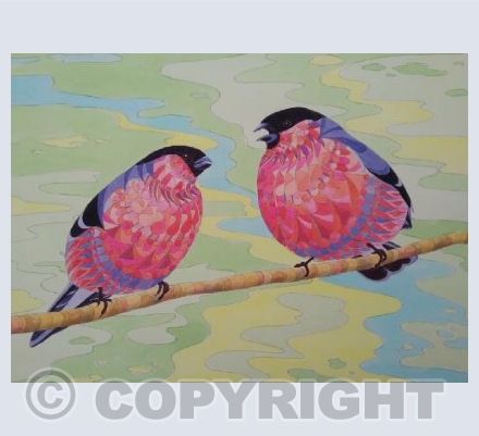 Patterned Bullfinches