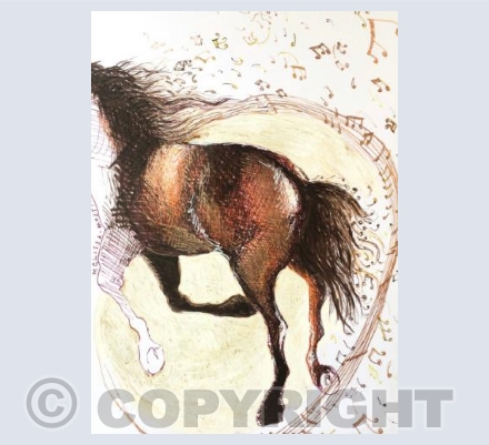 Horse departing to music, 2018