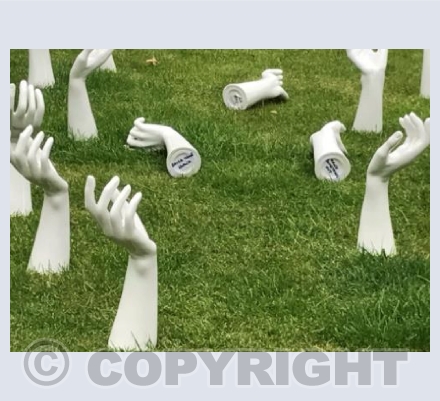Installation detail of 'Drowning not waving' 