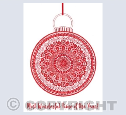Red Bauble Christmas Card