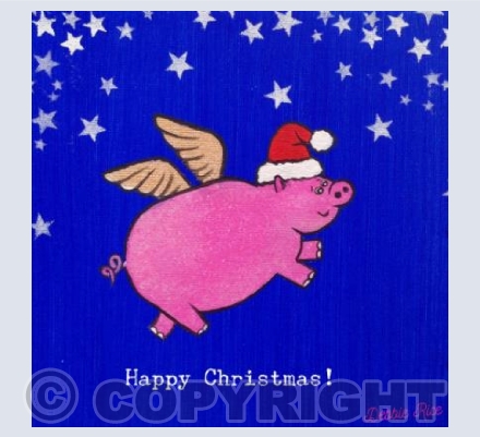 Christmas flying pig