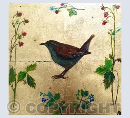 Wren with ‘wild Strawberries 