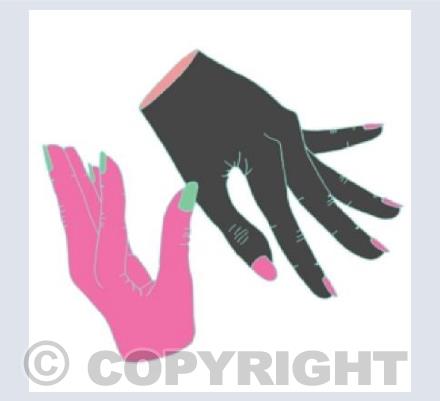 pink and black fingers 