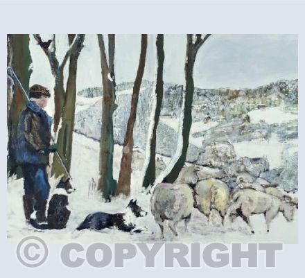 Shepherd in the snow, Ceiriog Valley