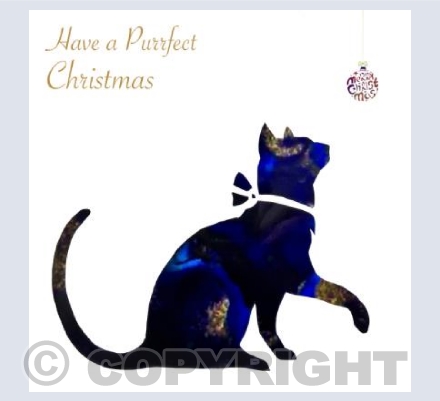 Blue Velvet Cat & Bauble