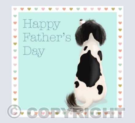 Father's Day Springer Spaniel Black and White