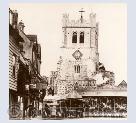 Fairground in front of the Abbey Church in 1948
