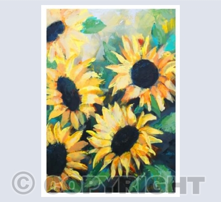 Happy Sunflowers - Straight edge