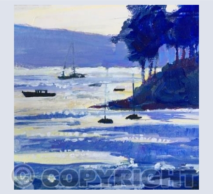 Evening Glitter, Boats, Trees, St Just 