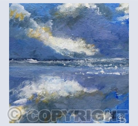 Grey Storm Reflections, Wet Sand