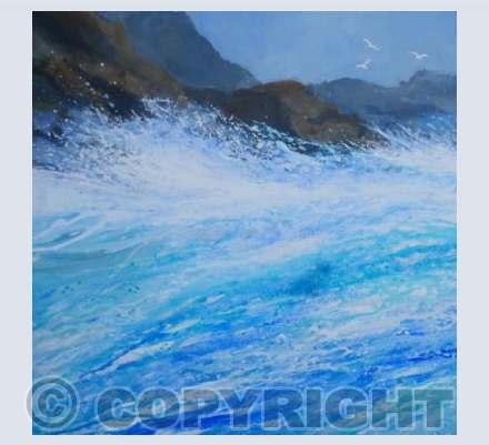 Big Seas, Sea Mist and Seagulls