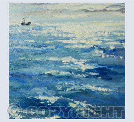 Bright Sparkle of Sea While Pulling in the Lobster Pots