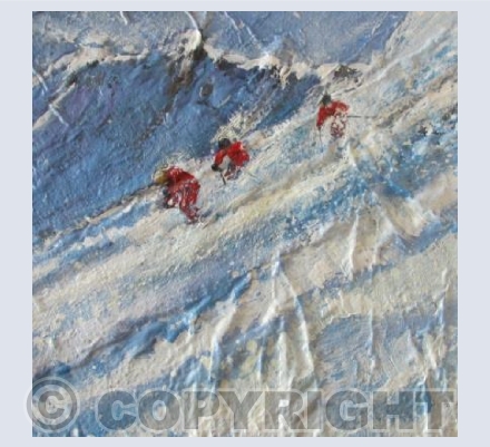 Red on the Slopes on a Diamond Bright Day