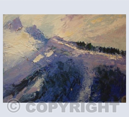 Snow Storm Over the Peaks. 