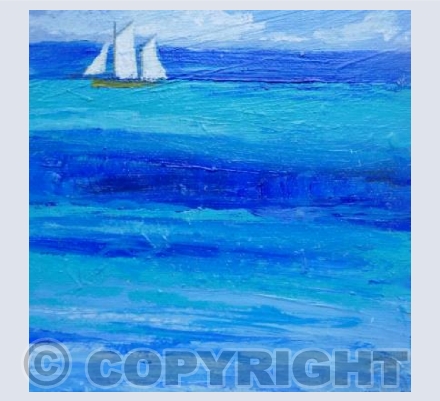 White Sail on the Sea.