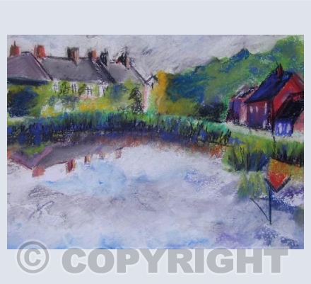 Aldbury Pond with Yellow Iris