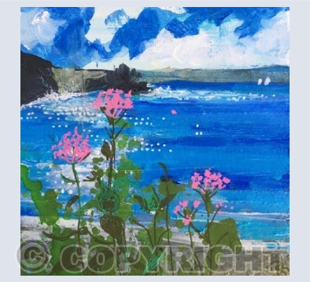 Pink Flowers and Diamonds in the Bay