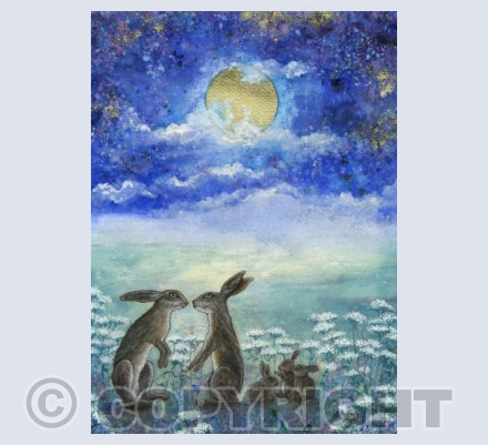 Moonlit hares