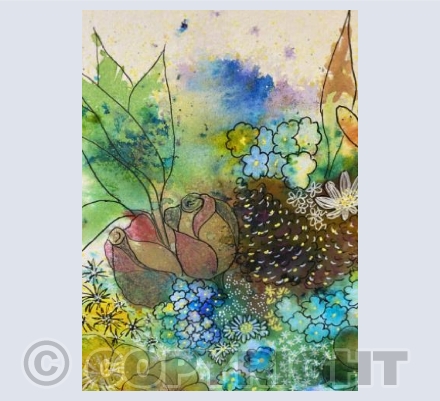 Abstract Floral Bouquet Line & Wash 3