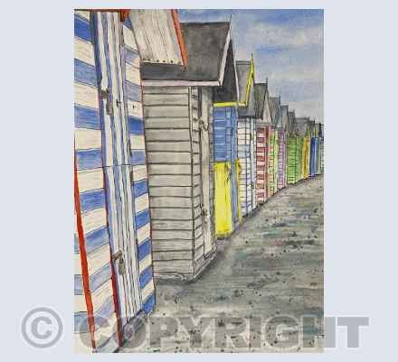 Beach Huts, looking North, Pakefield, Lowestoft 