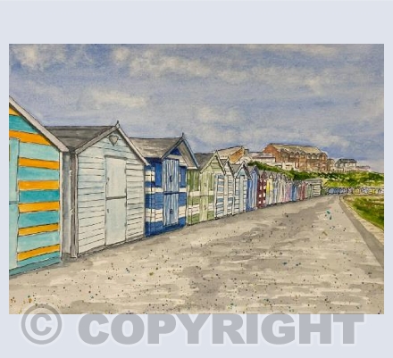 Lowestoft Beach Huts - looking towards The Jolly Sailors, Pakefield 