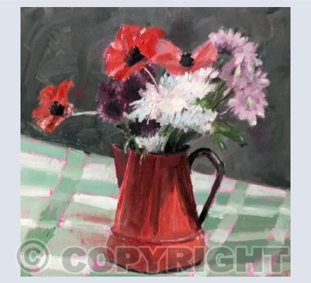 Poppies in a red jug